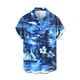 thumbnail image 4 of Blusa y camisa de manga corta con cuello vuelto para hombre, informal, a la moda, con estampado de bolsillo y botones, de poliéster., 4 of 6