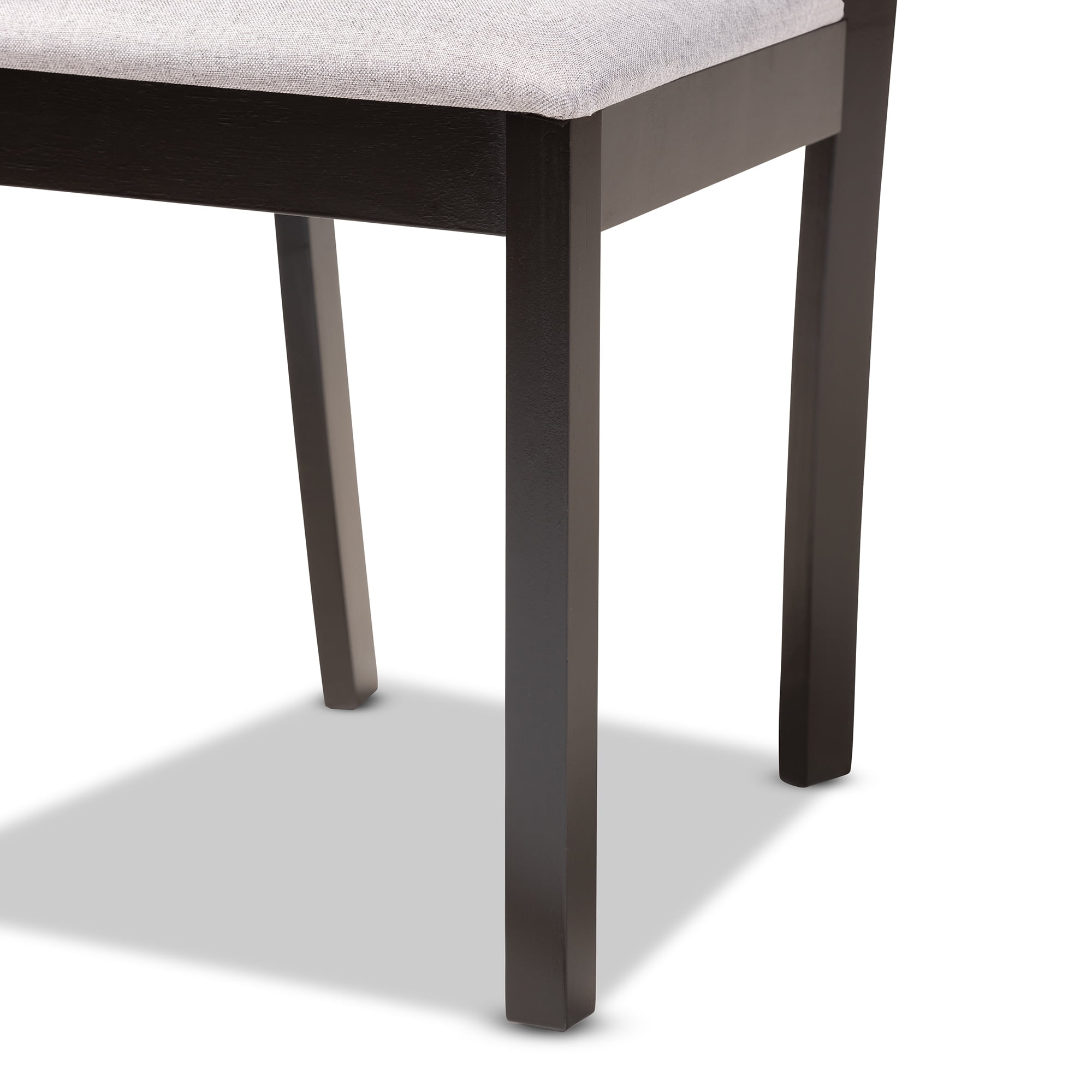 Baxton Studio Riona Modern Transitional Grey Fabric Upholstered and Dark Brown Finished Wood 5-Piece Dining Set