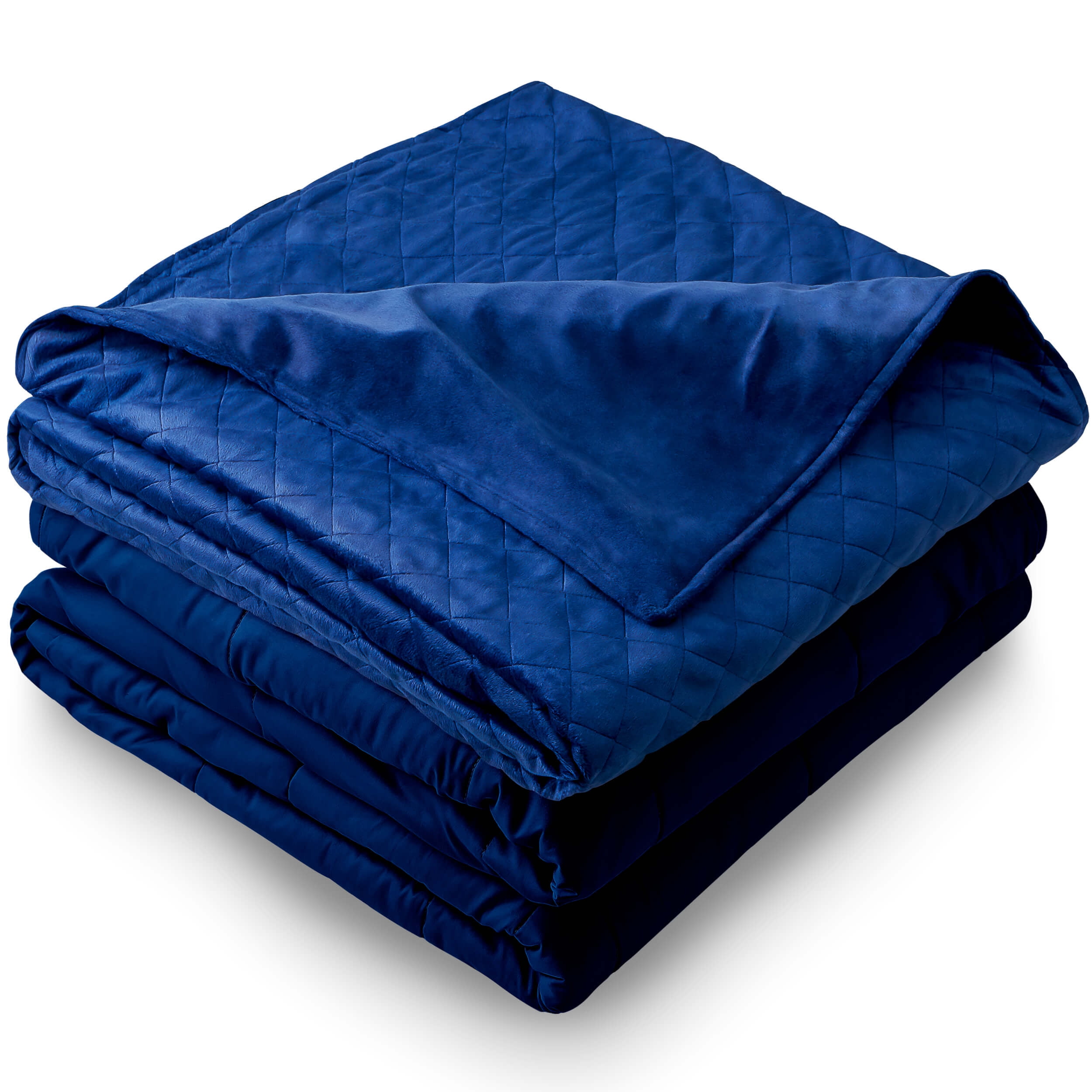 Bare Home Weighted Blanket with Duvet Cover (60"x80", 17lb, Blue / Blue