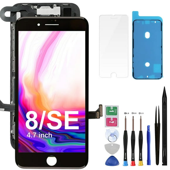 Screen Replacement for iPhone SE & iPhone 8 - Lcd Replacement Kit for iPhone SE 2020 & 3D Touch Digitizer Display Full Aassembly for iPhone 8 4.7 Inch with Repair Tools(White)