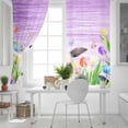 thumbnail image 5 of Purple Easter Blackout Curtains for Bedroom, Spring Botanical Floral Rabbit Butterfly Thermal Insulated Kitchen Drapes with Grommets, Light Blocking Window Treatment, 2 Panels 52" x 84", 5 of 7