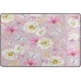 thumbnail image 2 of GZHJMY White Roses Floral Pink Flowers Butterfly Area Rug 2x3 Soft Rugs Indoor Comfort Floor&nbsp;Carpet, Nursery Rugs Non-Slip Rectangle Mat for Living Room Entryway Bedroom Dormitory Carpet Runner, 2 of 7