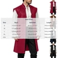 thumbnail image 4 of Atkumj Medieval Vest for Men Trendy Solid Color Long Waistcoat Vintage Stand Collar Front Patch Pockets Button Down Sleeveless Vest, 4 of 10