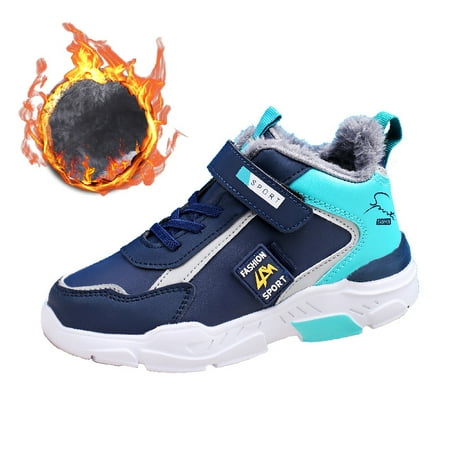 

Kids Boys Soft-soled Sneakers Non-slip Velvet Running Shoes Bootis For Winter New