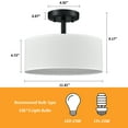 thumbnail image 3 of Modern Black Light Fixture Ceiling Mount Flush Mount Drum Ceiling Light, 3 of 7