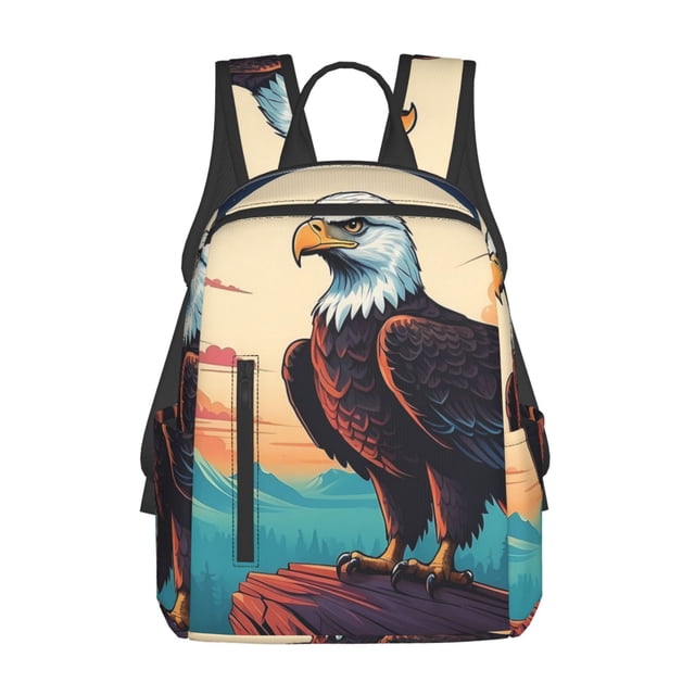 Balery Cartoon Iceberg Bald Eagle Mochila Ligera para Hombres y Mujeres – Resistente y Impermeable, Ideal para la Escuela, el Trabajo, los Viajes y el Uso Diario