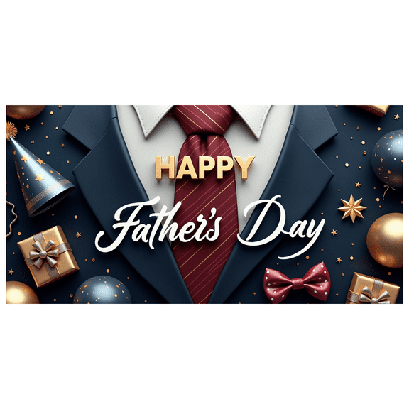 Decorative Design Father's Day Banner Elegant Style Gift Decorations Formal Occasion Blue Theme for Father's Day Celebration Indoor Event Party Decoration