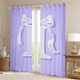 thumbnail image 2 of Erosebridal Initial I Letter Curtains Pack of 2 (38x45), Princess Bow 30%-50% Black Out Curtains, Purple Monogrammed Curtains for Living Room, Window Curtains Room Decor, 2 of 6