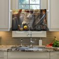 thumbnail image 4 of GZHJMY Driver Cat Half Window Tier Curtains 24 Inch Blackout Thermal Insulating Kitchen Linen Tier Curtains for Kitchen,Bathroom,Cafe, 4 of 7