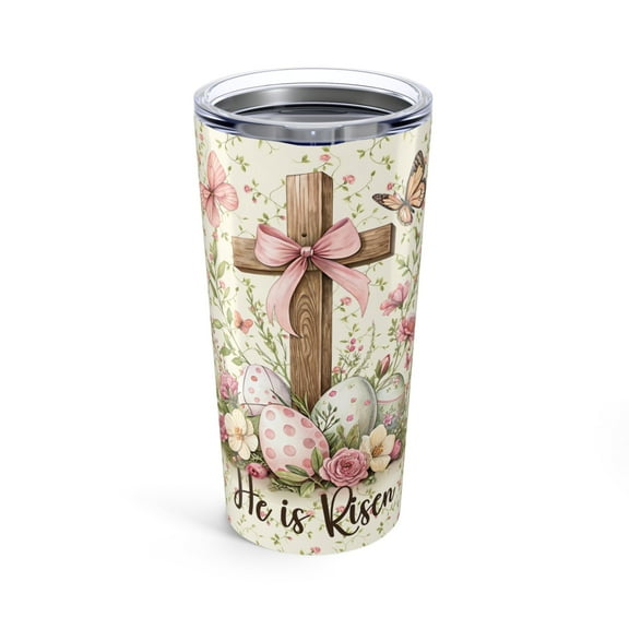 He Is Risen Easter 20 oz Stainless Steel Travel Tumbler Double-Wall Insulated with Lid