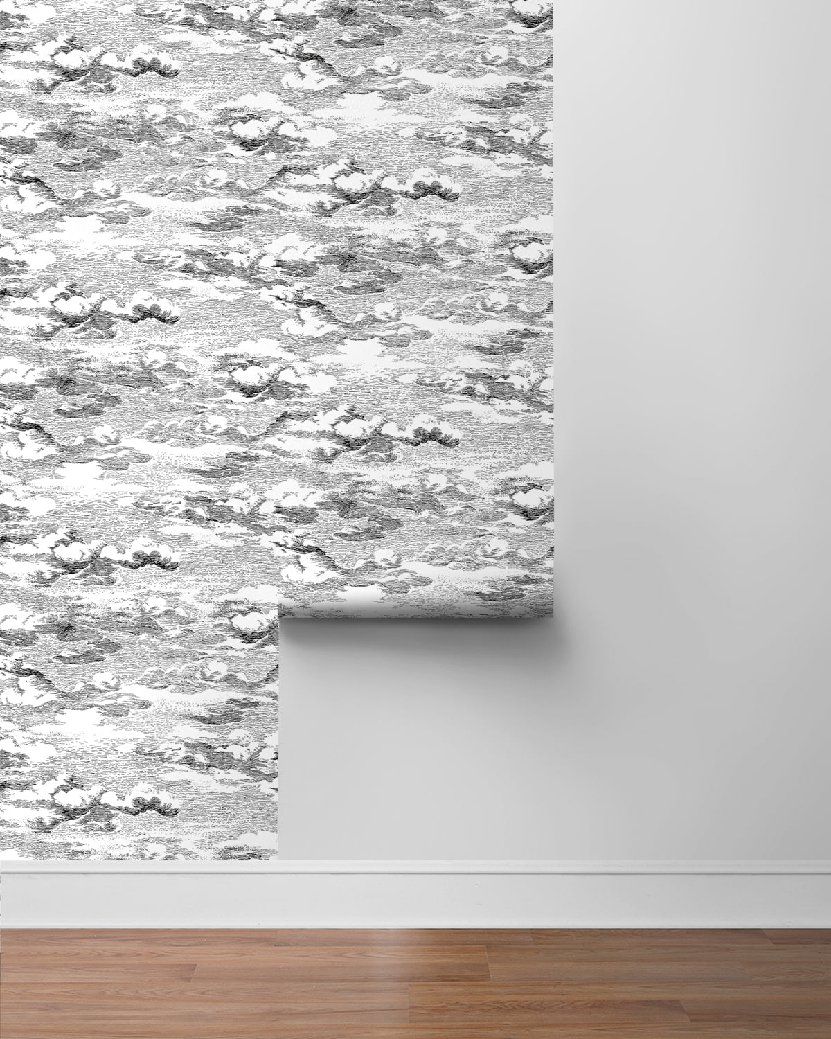 Harry & Grace Black Clouds Peel And Stick Wallpaper - 20.5 ft. W x 18 ft. L Roll