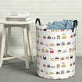 thumbnail image 7 of KLL Colorful Trains Waterproof Foldable Laundry Hamper Bucket with Handles for Storage Bin,Kids Room,Home Organizer (Small ), 7 of 7