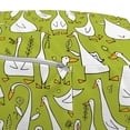thumbnail image 3 of Goose Pouf Cover with Zipper, Cartoon Style Funny Creatures Doing Different Things Theme, Soft Decorative Fabric Unstuffed Case, 30" W X 17.3" L, Apple Green Orange, by Ambesonne, 3 of 5