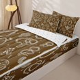 thumbnail image 3 of Erosebridal Western Cowboy Pattern Zipper Queen Comforter Set with Fitted Sheet and 2 Pillowcases,Desert Cactus Print Zipper Bedding Set,Brown White,Reversible, 3 of 6