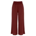 thumbnail image 5 of Noric Women's Cotton Loose-Fit Wide Leg Casual Pants with Elastic Smocked Waist Lounge Street Style Pants, 5 of 9