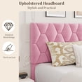 thumbnail image 5 of California King Bed Frame, Platform Bed Frame with Upholstered Adjustable Headboard, Mattress Foundation with Strong Wooden Slats Support, No Box Spring Needed, Noise Free, Easy Assembly, Pink, 5 of 7