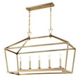 thumbnail image 4 of Warm Brass Five Light Linear Chandelier from the Townsend Collection, 4 of 5
