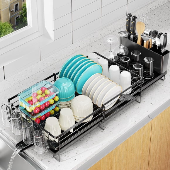 Escurridor de platos extensible Pantasia de 34 a 73 cm para encimera