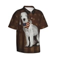 thumbnail image 2 of Bedlington Terrier Dog With Vintage American Flag Men's 3d Print Casual Button Down Shirts, Novelty Hawaiian Short Sleeves S, 2 of 8