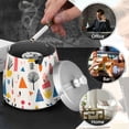 thumbnail image 4 of Yayeee Ashtray with Lid for Cigarette Smokeless Stainless Steel Home Ash Holder, Beige Geometric, 4 of 7