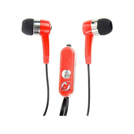 NHL New Jersey Devils Hands Free Ear Buds with Microphone, Provides crystal clear sound quality By Majestic Sports (Best Headphone Brand Sound Quality)
