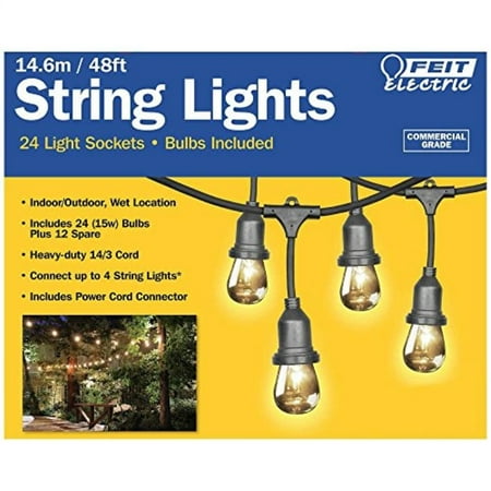 Feit Electric 48ft 14 6m Outdoor String Lights 48 Feet Com