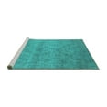 thumbnail image 2 of Ahgly Company Machine Washable Indoor Rectangle Oriental Turquoise Blue Industrial Area Rugs, 7' x 9', 2 of 4
