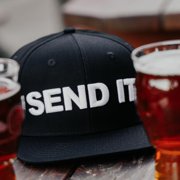 Send It. Senduro Flat Bill Logo Hat, Black