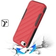 thumbnail image 5 of METKASE For iPhone 16E / SE4 Noble lined shockproof dual layer hybrid - Red/Black, 5 of 5