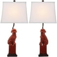 thumbnail image 3 of SAFAVIEH Foo Dog 28.5 in. H Solid Table Lamp, Red, Set of 2, 3 of 5