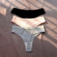thumbnail image 1 of Tanga de algodón acanalado sin costuras para mujer, 3 uds., bragas de Bikini de cintura baja simples para mujer, ropa interior deportiva para chicas de talla grande Dengxun unisex, 1 of 2