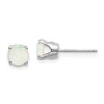 thumbnail image 1 of Boucles d'Oreilles Clous en Or Blanc 14K Opale 5 mm, 1 of 2
