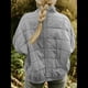 thumbnail image 5 of Chaquetas Acolchadas para Mujer, Informales, de Cuello Alto, Larga, Abrigos de Invierno Extragrandes con Cremallera Gris M, 5 of 7
