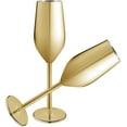 thumbnail image 1 of 2 Sets Of Stainless Steel Champagne Flute Glasses, 200ml Gold, 1 of 4