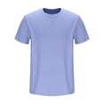 thumbnail image 5 of BiZtdJrK Mens Big and Tall T Shirts Short Sleeve Slim Fit Casual Tees Lightweight Comfy Summer Basic T Shirt Blue L, 5 of 7