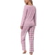 thumbnail image 4 of Puntoco Traje De Manga Larga + Pantalones Con Cuello En V Estampado Informal A La Moda Para Mujer Rosa Xxl, 4 of 6
