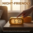 thumbnail image 3 of REGALWOVEN Oval Digital Alarm Clock for Bedroom, Alarms with Big Numbers Display, Adjustable Alarm Snooze Yellow, 3 of 7