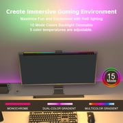 Monitor Light Bar, USB Eye-Care Dimmable Computer Lights Bar with RGB Backlight, Dual Light Reading Screen Lamp for Desk Office Home Game, 50 cm