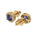 thumbnail image 2 of 1.18 ct Screw-Back Stud Earrings for Women | 5mm Round Cut Simulated Tanzanite | 18K Yellow Gold, 2 of 5