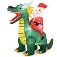 thumbnail image 1 of Gymax 6.7 FT Christmas Inflatable Santa Claus Ride on Dinosaur, 1 of 10