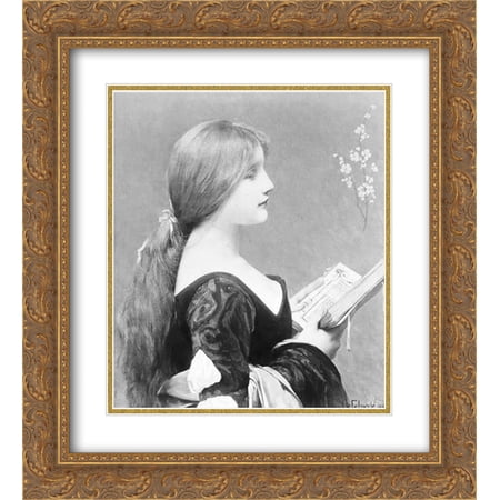 Jules Joseph Lefebvre 2x Matted 20x22 Gold Ornate Framed Art Print 'Venitienne'
