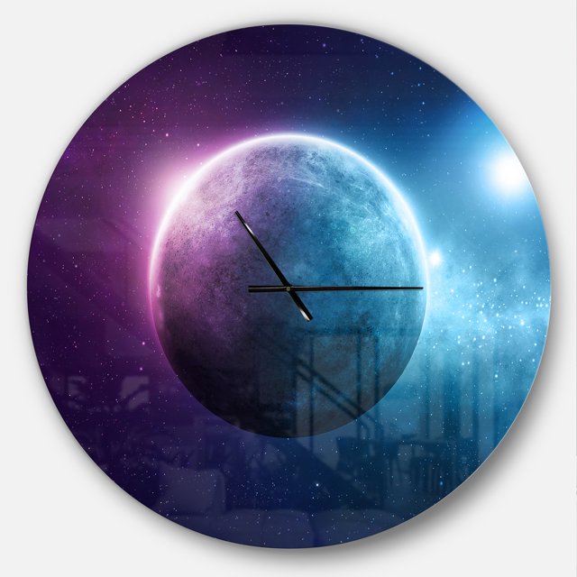 Designart 'Deep Space Planet ' Modern wall clock