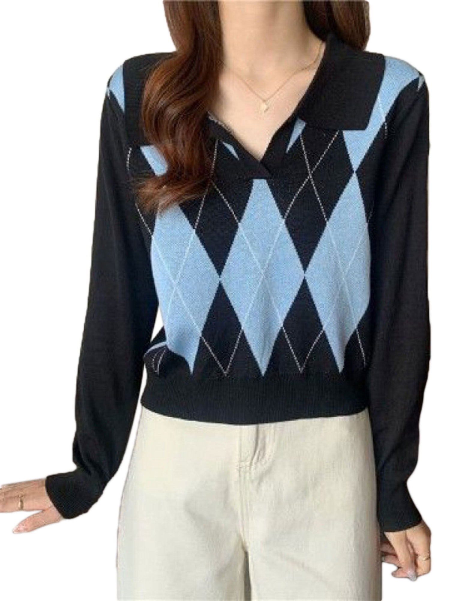 diamond plaid sweater