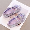 thumbnail image 6 of XinghaiYIDE Girls Rhinestone Soft-Sole Dress Shoes, Sparkly Ballet Flats for Performances/Weddings/Parties, Comfortable 2026 Footwear for Toddler/Little Kid, Sizes 2-11Y Purple, 6 of 8
