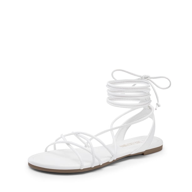 Sandalias Gladiadoras Planas de Verano con Cordones para Mujer DREAM PAIRS Talla 7.5