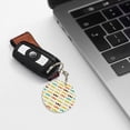 thumbnail image 6 of Naloa Colorful Mustache Print Round Keychain Keychain Key Ring, Key Tag, Key Chain Bulk for Gift Accessories (Round), 6 of 7