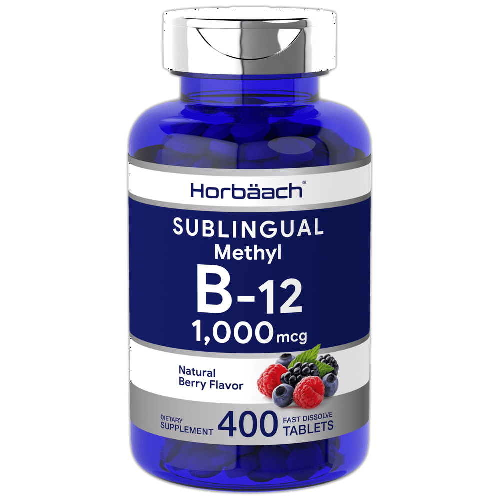 Sublingual B12 Vitamin 1000 mcg 400 Tablets Dissolvable Natural
