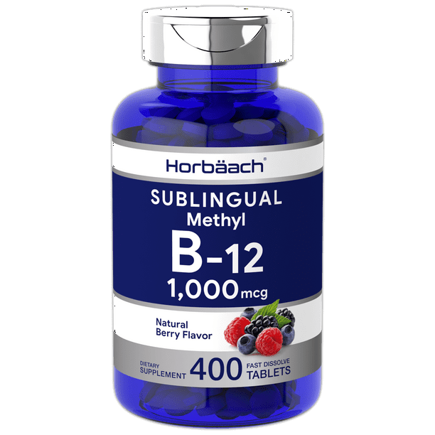 Sublingual B12 Vitamin 1000 mcg 400 Tablets Dissolvable Natural