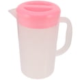thumbnail image 4 of Contenedor de almacenamiento de bebidas de gran capacidad jarra resistente al calor jarra de plástico jugo de plástico tetera de tetera para el hogar con tapa (rosa), 4 of 6