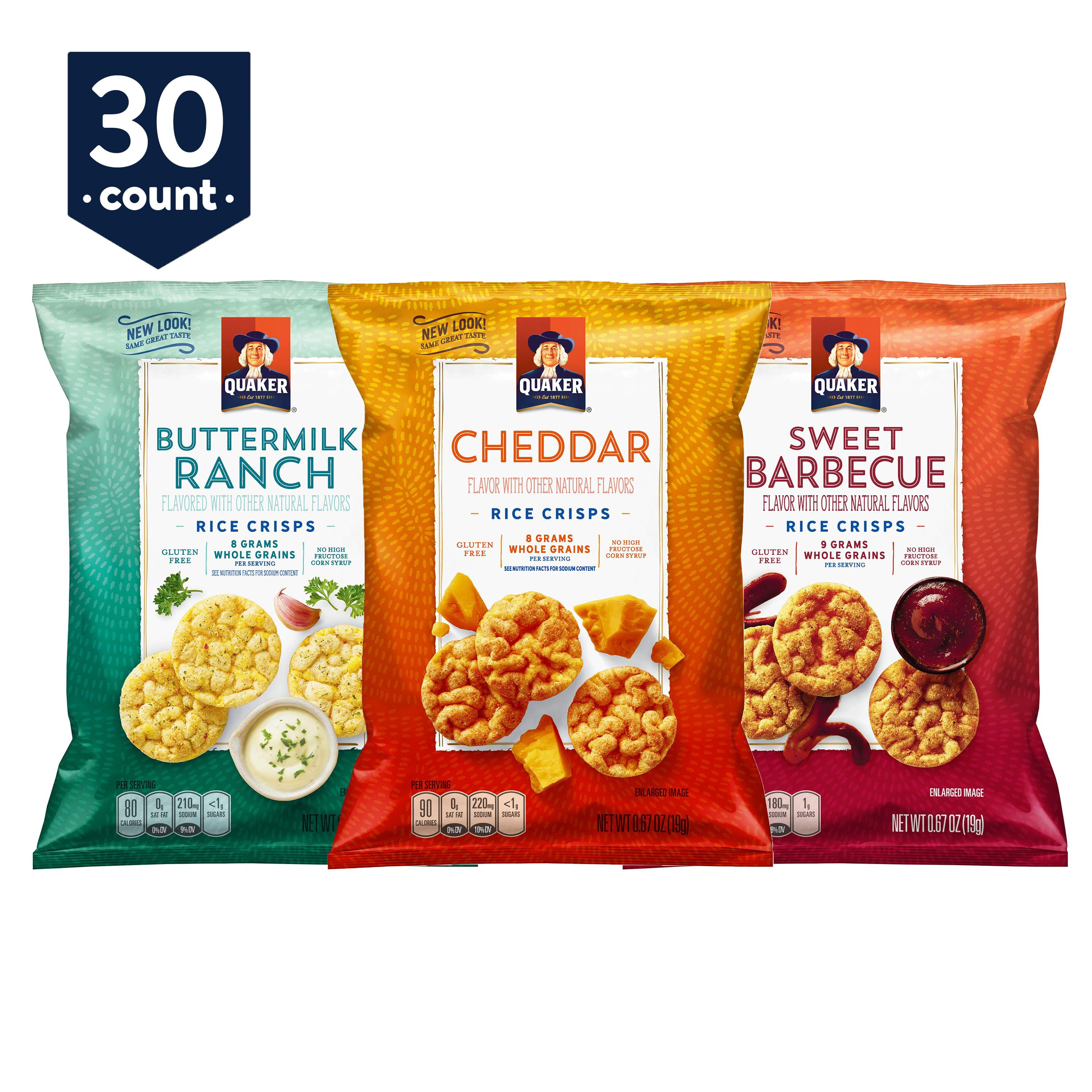 Quaker Rice Crisps, Savory Mix, 0.67 oz Bags, 30 Count - Walmart.com.
